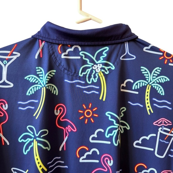 CHUBBIES NEON LIGHT SS PERFORMANCE POLO SHIRT MEN L UPF50 LIGHTWEIGHT NOVELTY - Picture 7 of 12